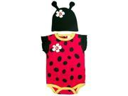 SOZO Ladybug Bodysuit Cap Set 3 6 Months