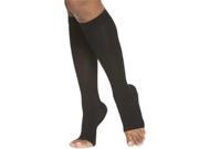 Sigvaris Select Comfort 862CMSO99 20 30 mmHg Womens Open Toe Calf Black Medium Short