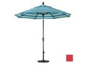 March Products GSPT908117 5403 9 ft. Aluminum Market Umbrella Push Tilt Bronze Sunbrella Jockey Red
