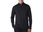 Badger 4280 Adult 1 By 4 Zip Lightweight Pullover Jacket Black Extra Large