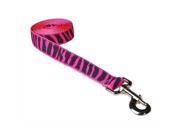 Sassy Dog Wear ZEBRA PINK4 L 6 ft. Zebra Dog Leash Pink Large