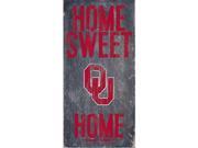 Oklahoma Sooners Wood Sign Home Sweet Home 6 x12