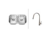 Ruvati RVC2523 Stainless Steel Kitchen Sink and Stainless Steel Faucet Set