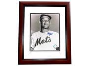 8 x 10 in. Sherman Jones Autographed New York Mets Photo Mahogany Custom Frame