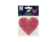 Bulk Buys CG376 72 Love Chipboard Spinner Sticker With Glitter Accents