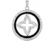 Doma Jewellery SSPZ385CBK Sterling Silver Pendant With Black And White Crystals 5.5 g.