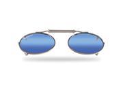 Flying Fisherman 7507SM Action Angler Clip On Small Oval Shape With Smoke Blue Mirror Lenses