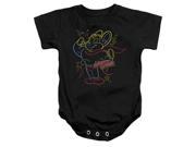 Trevco Mighty Mouse Neon Hero Infant Snapsuit Black Large 18 Mos