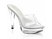 Fabulicious TWI18G_S 8 1 in. Platform Glitter Peep Toe Pump Shoe with 80s New Wave Silver Size 8