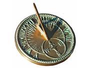 Rome 2310 Roman Sundial Solid Brass With Light Verdi Highlights 8 in. Diameter