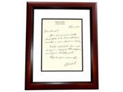 Charles Comiskey Jr. Autographed 1974 Hand Written Letter Chicago White Sox Owner Mahogany Custom Frame