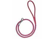 Dogline L2049 7 9 Dogline Round Braided Leather Leash Pink Purple 0.38 W x 48 L in.