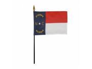 Annin Flagmakers 150033 4 x 6 in. Eb North Carolina Mounted Pack Of 12
