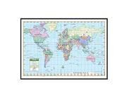 Universal Map 16187 World Primary Mounted Black Framed Map