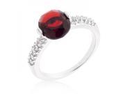 Icon Bijoux R08350R C10 07 Red Oval Cubic Zirconia Engagement Ring Size 07
