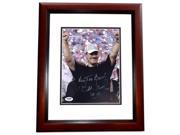 8 x 10 in. Bill Cowher Autographed Pittsburgh Steelers Photo with Super Bowl Inscription with PSA and DNA Authenticity Mahogany Custom Frame