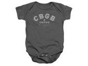 Trevco Cbgb Tattered Logo Infant Snapsuit Charcoal Extra Large 24 Mos