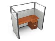 OFM T1X1 6360 PGBC Rize 63 x 60 in. 1x1 Privacy Station Units with Polycardbonate Panels Beige Cherry