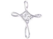 Doma Jewellery SSPRZ060 Sterling Silver Cross Pendant With CZ 1.7 g.