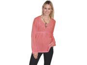Scully PSL 162 STW M Womens Cotton Pullover Top With Long Sleeves Strawberry Medium