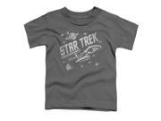 Trevco Star Trek Through Space Short Sleeve Toddler Tee Charcoal Large 4T