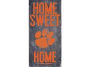 Clemson Tigers Wood Sign Home Sweet Home 6 x12