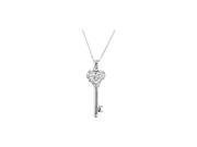 Fine Jewelry Vault UBPDSR410024AG The Key of Strength for a Mother Necklace in Sterling Silver with 18 in. Chain in 41.49 x 15.07 mm.