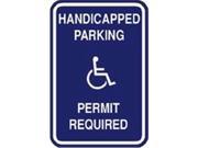 Olympia Sports SA268P 12 in. x 18 in. Sign Handicap Parking Permit Required