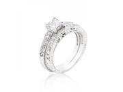 Icon Bijoux R08298R C01 07 Princess Cut Filigree Bridal Ring Set Size 07