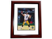 8 x 10 in. Tommy Maddux Autographed Pittsburgh Steelers Photo Mahogany Custom Frame