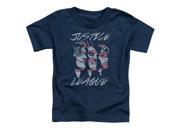 Trevco Jla Justice For America Short Sleeve Toddler Tee Navy Medium 3T