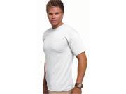 Bayside 7100 Cotton Short Sleeve Pocket Tee White Large