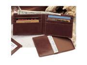 Budd Leather 120019 2 Nappa Slim Wallet With Passcase Brown