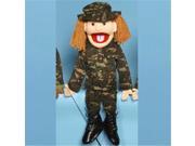 Sunny Toys GS4645 28 In. Brunette Haired Girl In Army Uniform Full Body Puppet