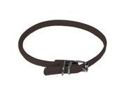 Dogline L1000 61 6 8 L x 14 W in. Round Leather Collar Dark Brown