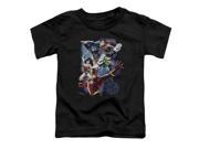 Trevco Jla Galactic Attack Color Short Sleeve Toddler Tee Black Large 4T