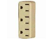 Cooper Wiring 4890455 3 Outlet 3 Wire Adapter Ivory