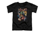 Trevco Jla The Leagues All Here Short Sleeve Toddler Tee Black Large 4T