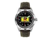 Frontier 60W Aquaforce Padded Leather Strap Stainless Steel Analog Watch with Black Dial