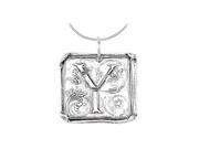 Fine Jewelry Vault UBPDS85638AGY Sterling Silver 925 Rhodium Plating Vintage Letter Y Initial Pendant Necklace