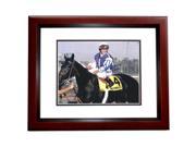 8 x 10 in. Julie Krane Autographed Jockey Photo Mahogany Custom Frame
