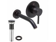VIGO Olus Antique Rubbed Bronze Finish Single Lever Wall Mount Faucet with Pop Up