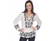 Scully HC127 NAT S Honey Creek 100 Percent Cotton Womens Emboidered Tunic Natural Small