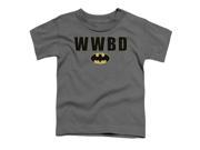 Trevco Batman Wwbd Logo Short Sleeve Toddler Tee Charcoal Medium 3T