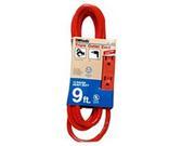 Coleman Cable 6914931 Orange 3 Out Extension Cord 4.6 x 9 ft.