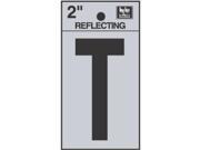 Hy Ko Products RV 25 T 2 in. Black Adhesive Reflective Vinyl Letter T Pack Of 10