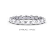 Diamond Traces UD EWB102 6381 18K White Gold Bar Setting 1.51 Carat Total Natural Diamonds Classic Eternity Ring