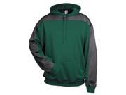Badger 1466 Performance Polyester Defender Hoodie Forest and Graphite Small