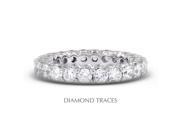 Diamond Traces UD EWB460 2633 18K White Gold Prong Bezel Setting 4.00 Carat Total Natural Diamonds Modern Eternity Ring