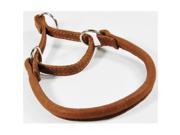 Dogline L1224 6 24 L x 0.5 W in. Round Leather Martingale Collar Brown